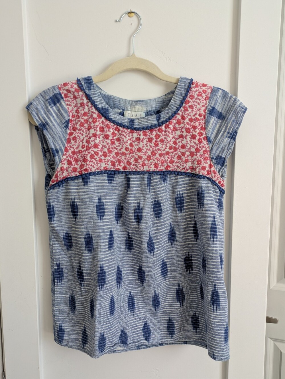 THML Blue Top Ikat Print Size XS